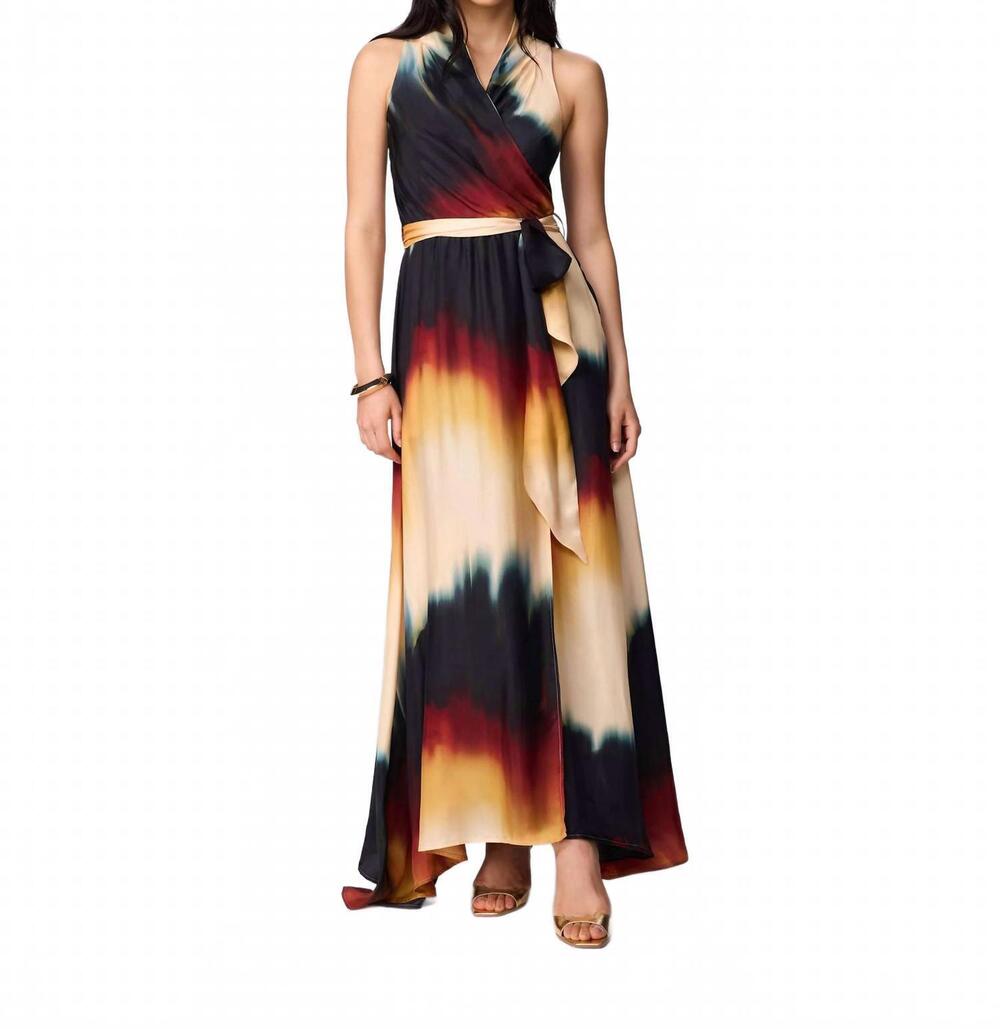NEW THEO THE LABEL women's klotho maxi dress in astral print